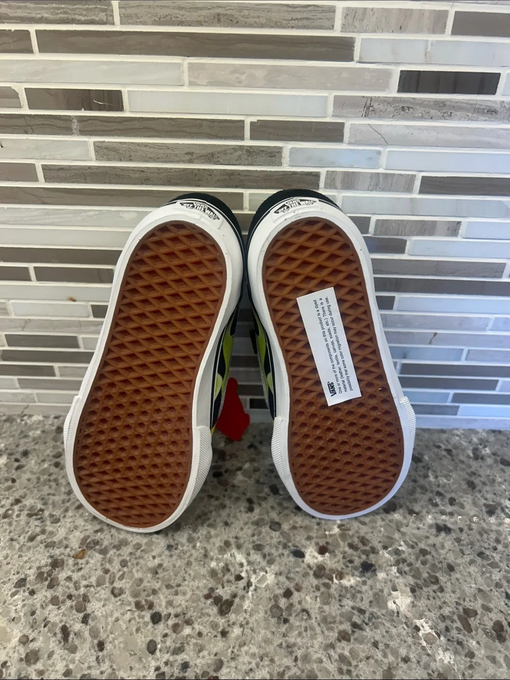 Vans Old Skool V, Slime Flame Blk/Tr Wht, 10 Toddler, NWT